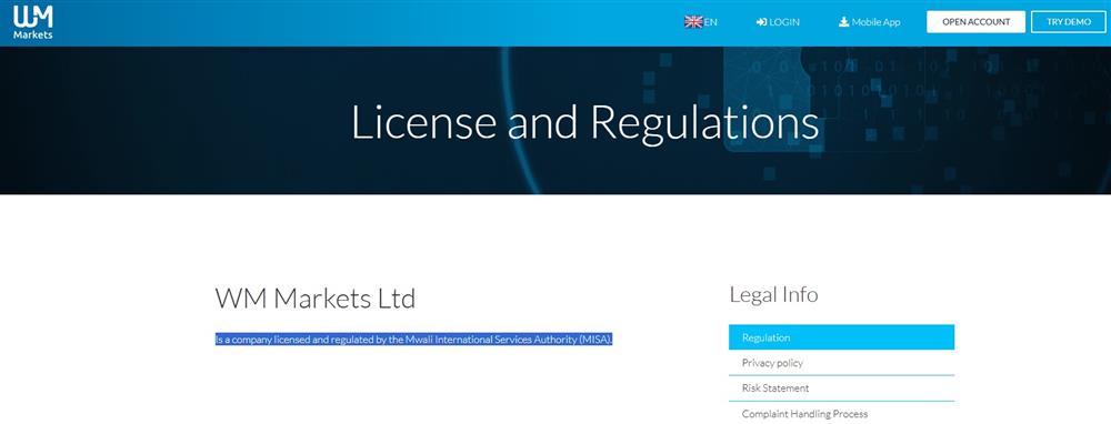 Wm markets broker regulation
